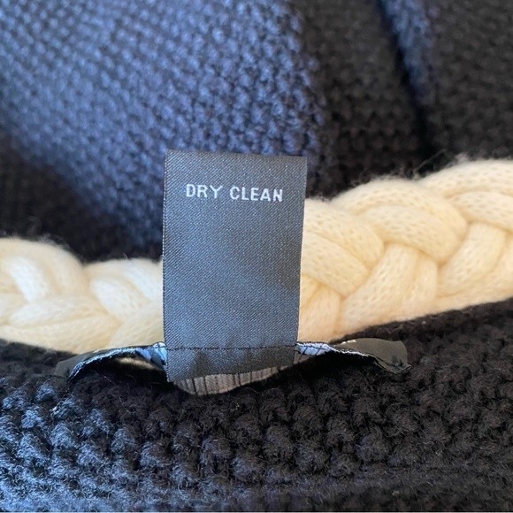 INC Cardigan Sweater Braided Knit Wool Black White Structured Dog Show NWT - Picture 10 of 10